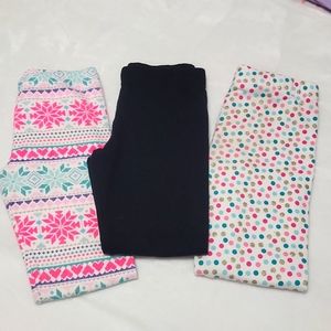 Lot of 3 fleece lined leggings ❄️size 7/8
